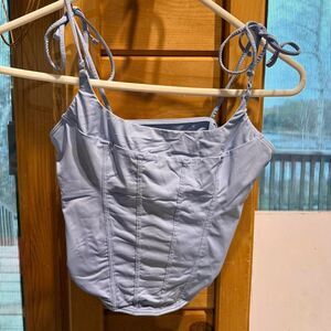 Gilly Hicks blue corset top Size S